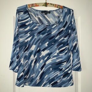 Briggs New York silky top blue funky pattern medium paint brush